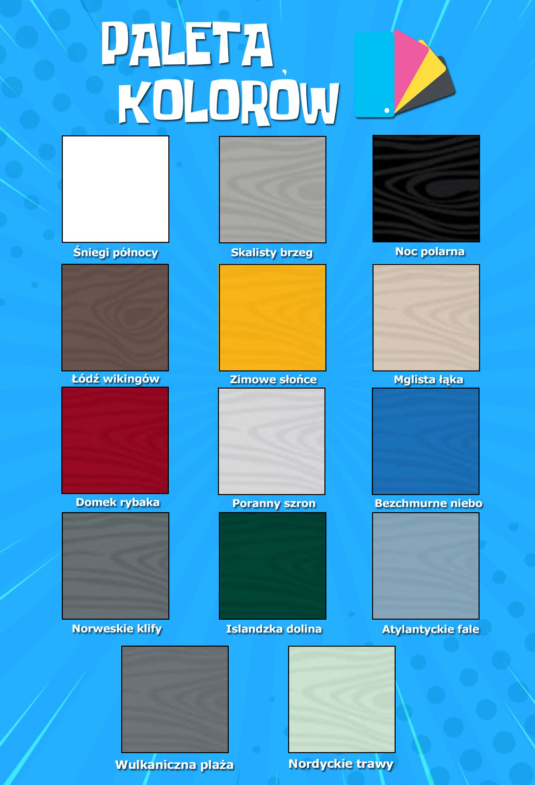 Dostępna paleta kolorów